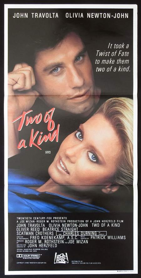 TWO OF A KIND Original daybill Movie Poster John Travolta Olivia Newton-John