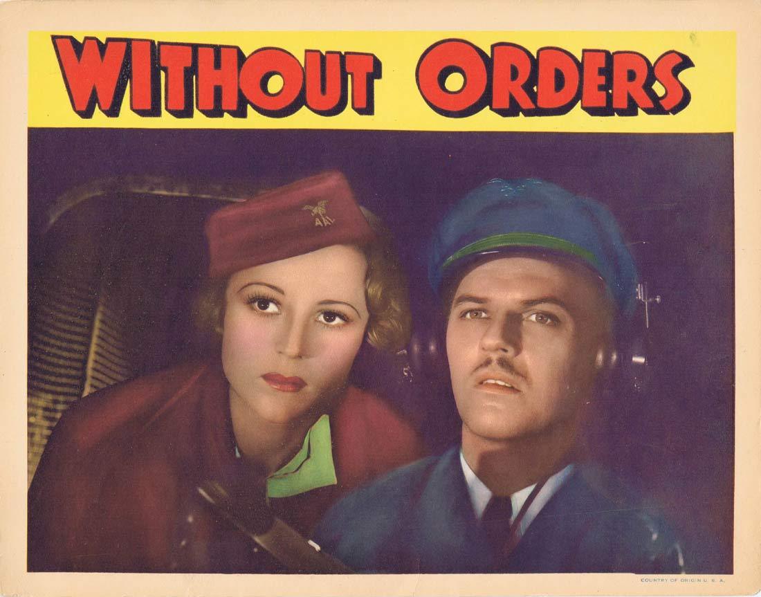 WITHOUT ORDERS Original Lobby Card 2 Sally Eilers Robert Armstrong Frances Sage