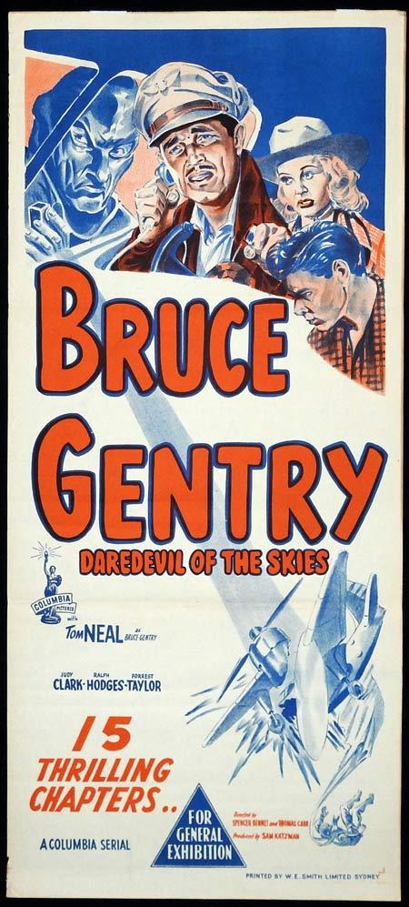 BRUCE GENTRY DAREDEVIL OF THE SKIES Movie poster 1950 Columbia Serial daybill