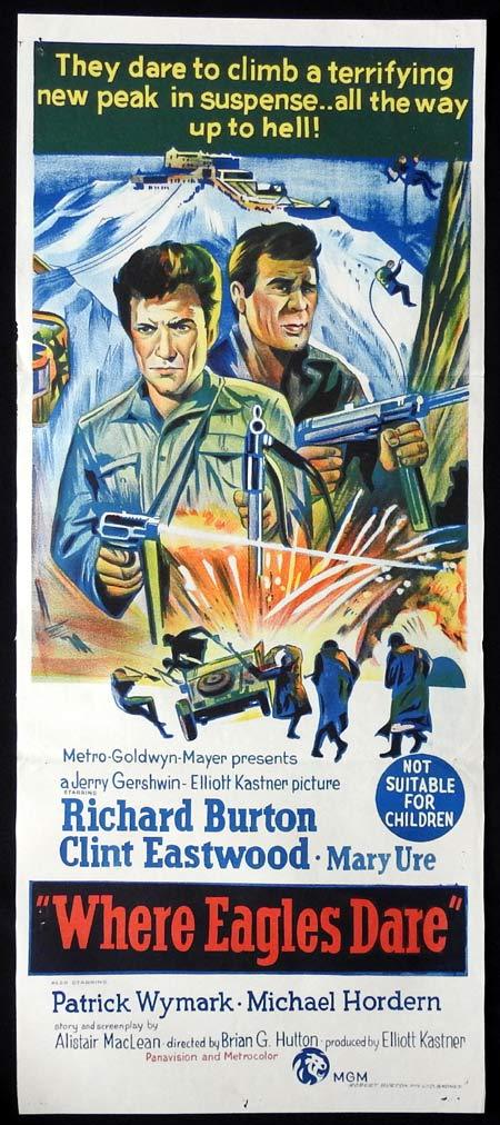 WHERE EAGLES DARE Original Daybill Movie Poster CLINT EASTWOOD Richard Burton
