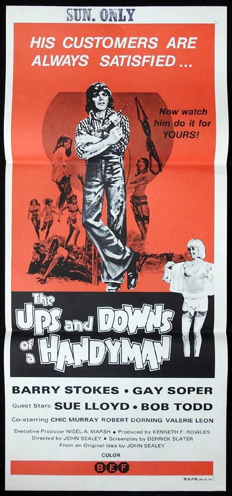 UPS AND DOWNS OF A HANDYMAN Original Daybill Movie poster Barry Stokes Gay Soper
