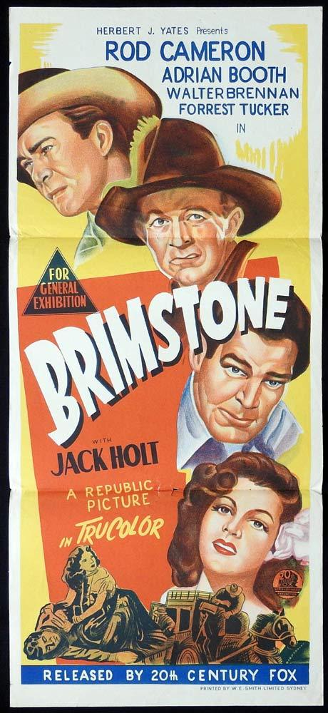 BRIMSTONE Original Daybill Movie poster Rod Cameron Lorna Gray