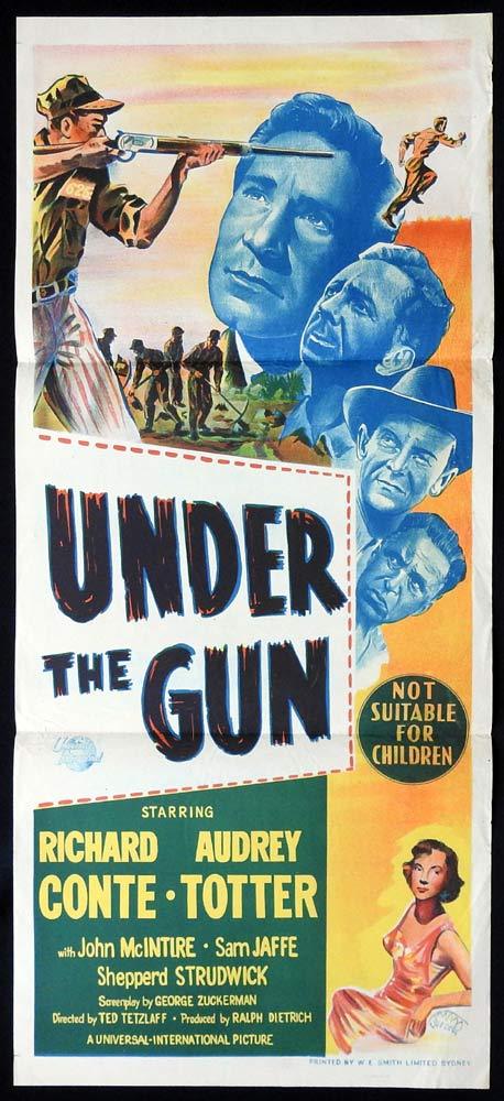 UNDER THE GUN Original Daybill Movie poster
