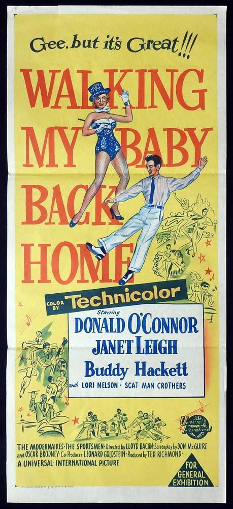 WALKING MY BABY BACK HOME Original Daybill Movie poster Donald O’Connor Janet Leigh