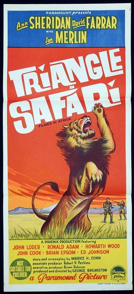 TRIANGLE SAFARI Daybill Movie poster Ann Sheridan David Farrar