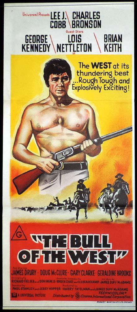 BULL OF THE WEST Original Daybill Movie poster Lee J. Cobb Charles Bronson