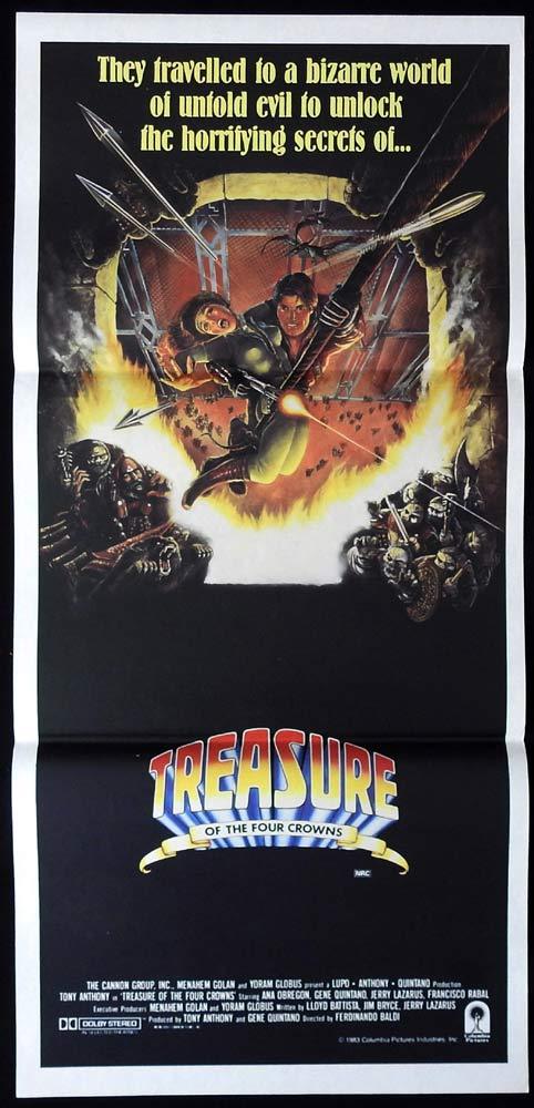 TREASURE OF THE FOUR CROWNS Rare Daybill Movie poster Tony Anthony Ana Obregón