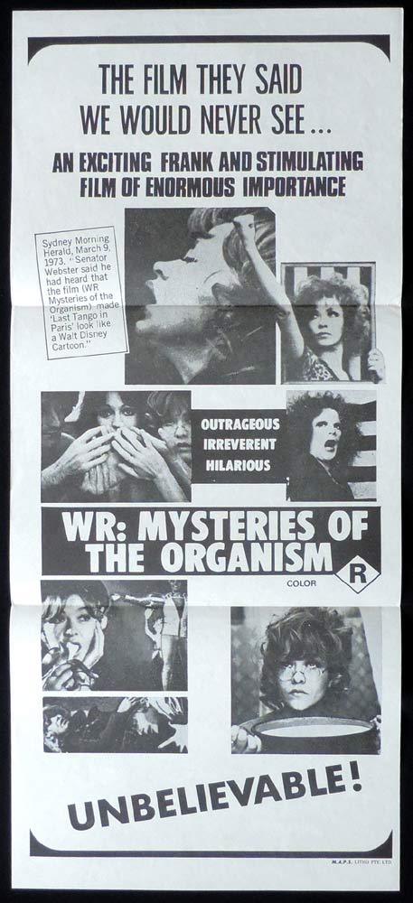 WR MYSTERIES OF THE ORGANISM Daybill Movie Poster Sexploitation