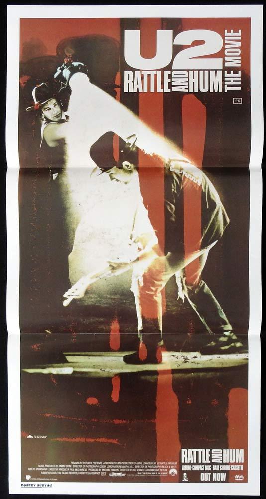 U2 RATTLE AND HUM Original Daybill Movie poster Bono The Edge Adam Clayton