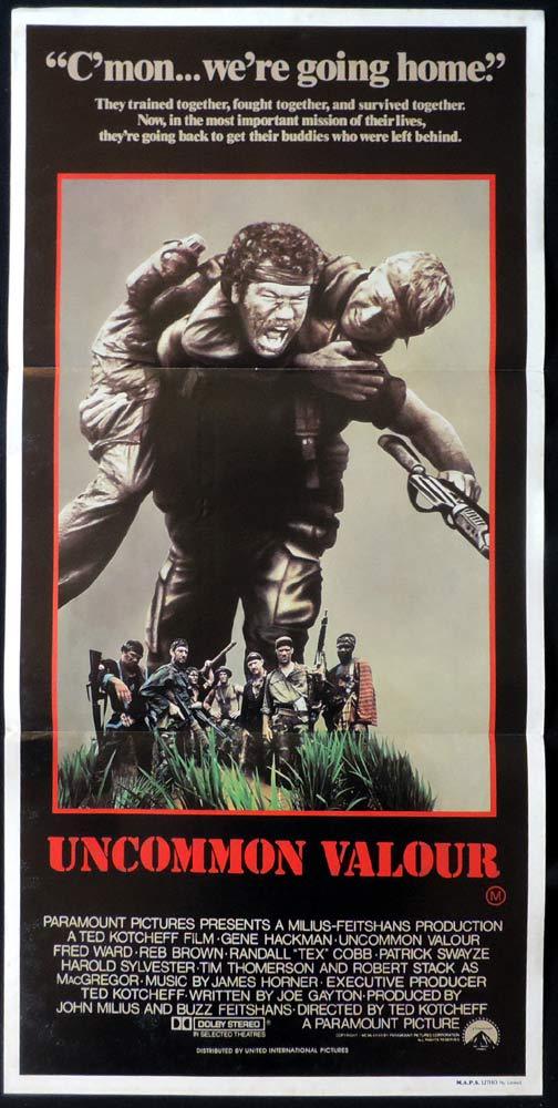 UNCOMMON VALOR Original Daybill Movie poster Gene Hackman Patrick Swayze