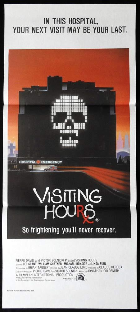 VISITING HOURS Original Daybill Movie Poster William Shatner Horror Hospital