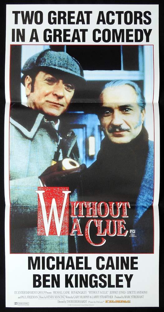 WITHOUT A CLUE Original Daybill Movie poster MICHAEL CAINE Ben Kingsley