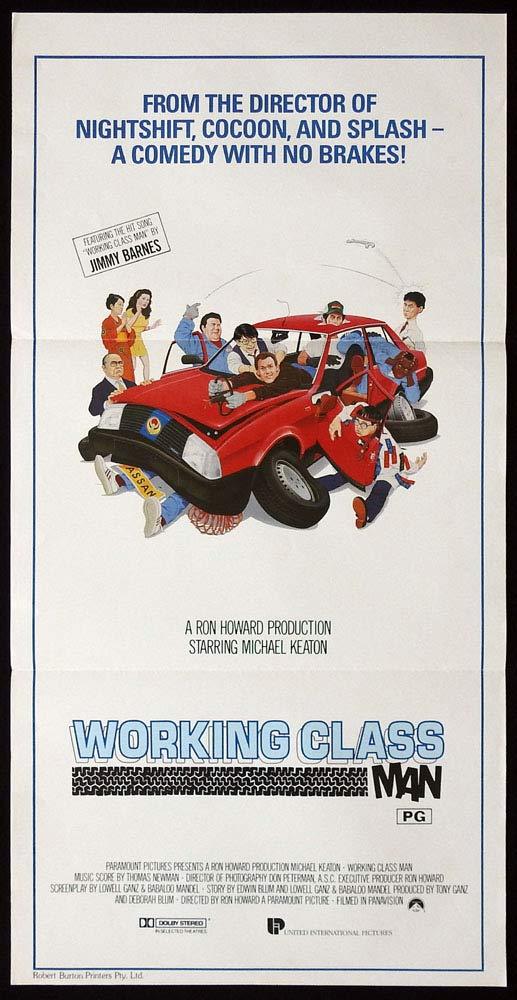 WORKING CLASS MAN aka GUNG HO Original Daybill Movie Poster Michael Keaton