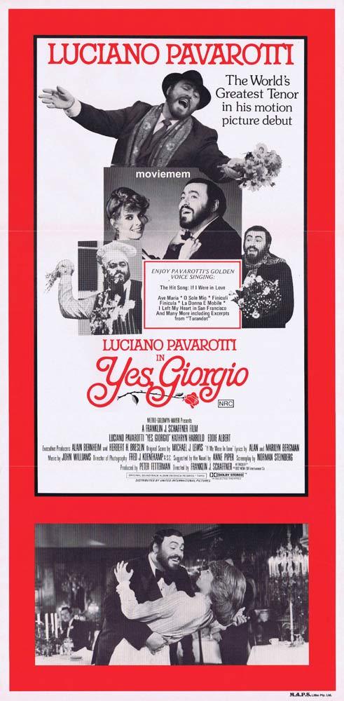 YES GIORGIO Original Daybill Movie Poster Luciano Pavarotti Kathryn Harrold