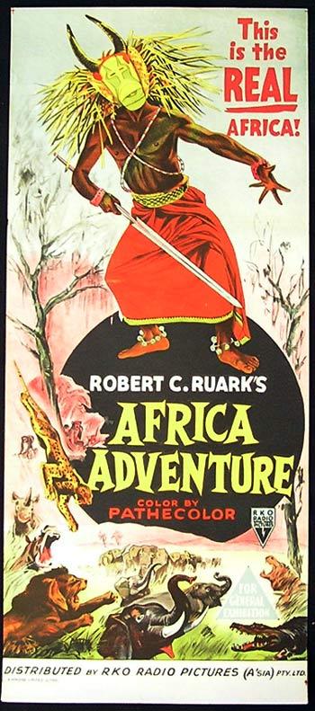 AFRICA ADVENTURE Daybill Movie poster 1954 Robert Ruark RKO