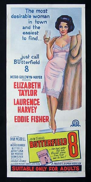 BUTTERFIELD 8 Original Daybill Movie Poster Elizabeth Taylor 1966r