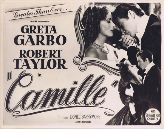CAMILLE Original 1950sr Title Lobby Card Greta Garbo Robert Taylor
