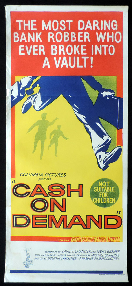 CASH ON DEMAND Original Daybill Movie Poster Hammer Film Noir