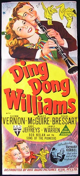 DING DONG WILLIAMS 1946 Rare RKO JAZZ Clarinet Movie poster