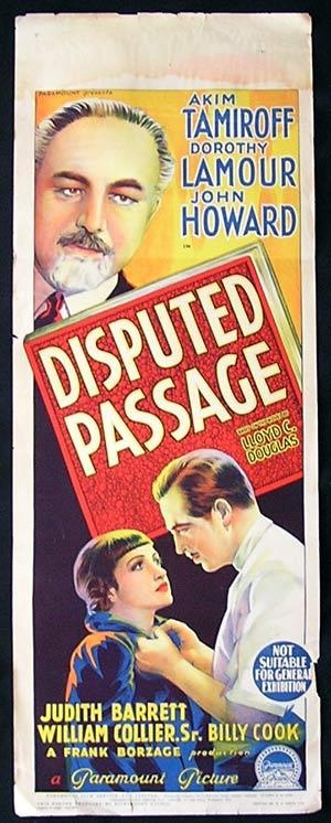 DISPUTED PASSAGE Movie Poster 1939 Dorothy Lamour Richardson Studio RARE Long daybill
