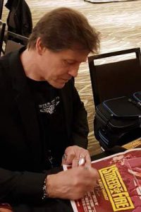 MICHAEL PARE Signing a Streets of Fire daybill movie poster image