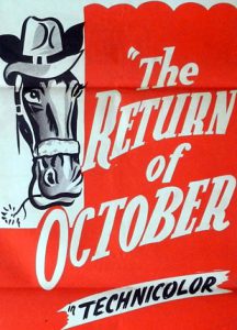 THE RETURN OF OCTOBER Daybill Movie poster Original or Reissue? image
