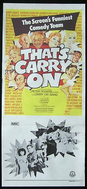 THAT’S CARRY ON Original Daybill movie poster Sid James Kenneth Williams Barbara Windsor