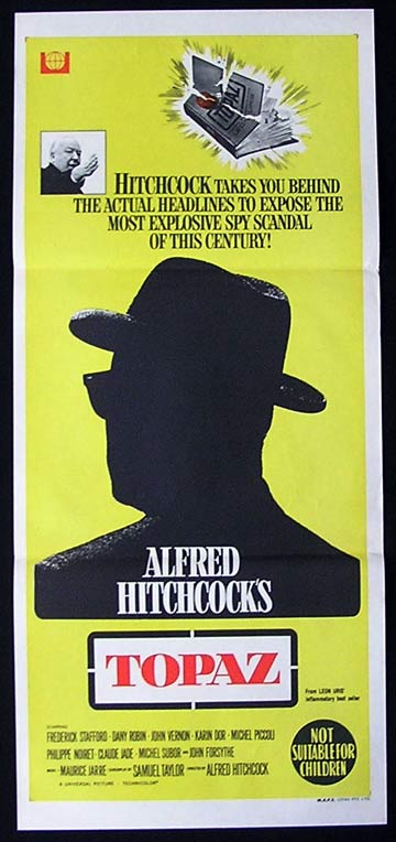 TOPAZ 1969 Alfred Hitchcock Forsythe RARE Daybill Movie poster