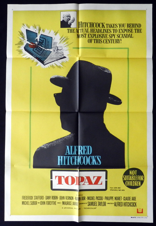 TOPAZ Original One sheet Movie poster Alfred Hitchcock