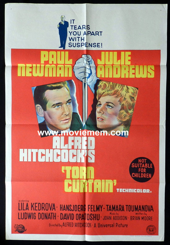 TORN CURTAIN Original One sheet Movie poster Alfred Hitchcock
