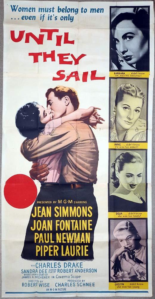 UNTIL THEY SAIL Original 3 Sheet Movie Poster Jean Simmons Joan Fontaine