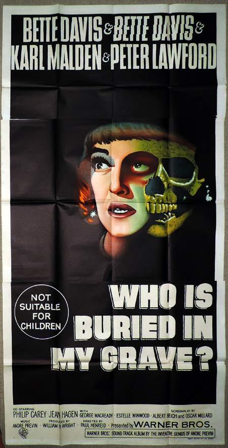 WHO IS BURIED IN MY GRAVE Original 3 Sheet Movie Poster Bette Davis