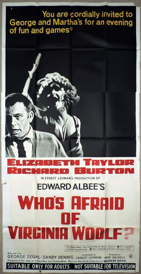 WHO’S AFRAID OF VIRGINIA WOLF Original 3 Sheet Movie Poster Elizabeth Taylor
