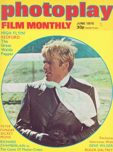 PHOTOPLAY Film Monthly Magazine June 1975 Robert Redford Great Waldo Pepper cover