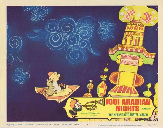 1001 ARABIAN NIGHTS Lobby Card 8 1959 Jim Backus as the The Nearsighted Mr. Magoo!