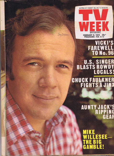 TV WEEK MAGAZINE Mike Willessee Brisbane Feb 9 1974