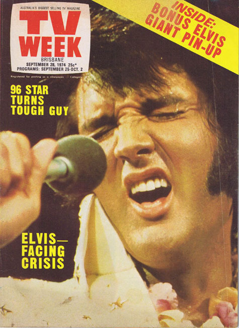 TV WEEK MAGAZINE Elvis Presley Brisbane Sep 28 1974