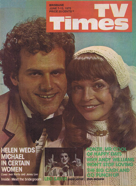 TV TIMES MAGAZINE Ivor Kants and Jenny Lee Brisbane June 7 1975