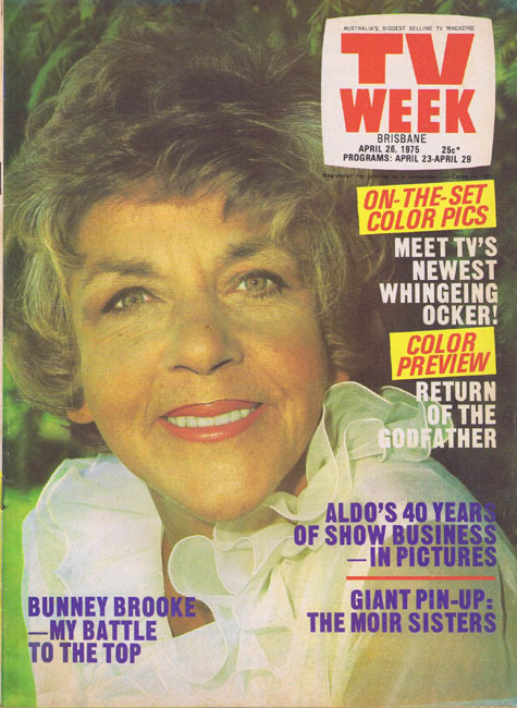 TV WEEK MAGAZINE Bunney Brooke Brisbane Apr 28 1975