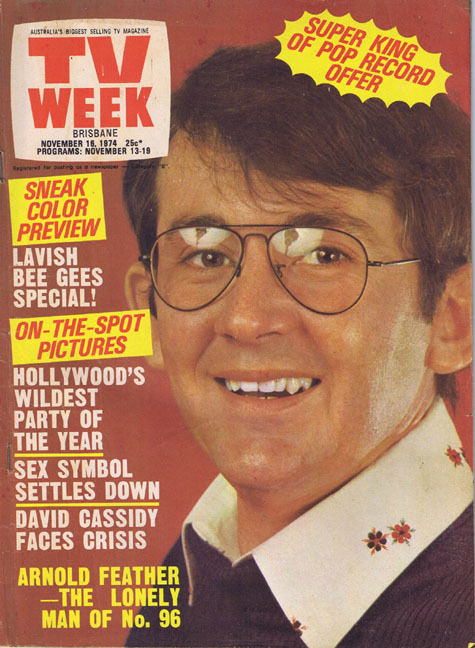 TV WEEK MAGAZINE Arnold Feather Number 96 Brisbane Nov 13 1974