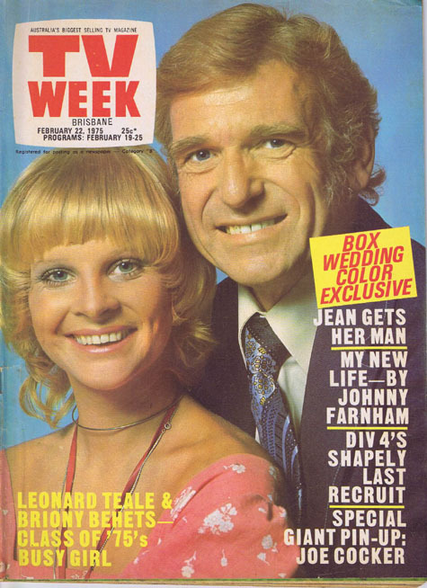 TV WEEK MAGAZINE Leonard Teale Briony Behets Brisbane Feb 22 1975