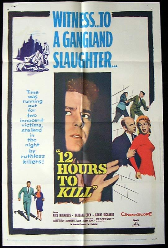 12 HOURS TO KILL Original One sheet Movie poster Nico Minardos Barbara Eden