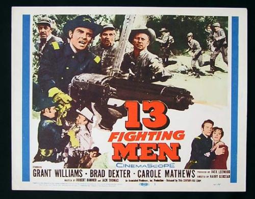 13 FIGHTING MEN 1960 Grant Williams Title Lobby Card