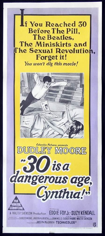 30 IS A DANGEROUS AGE CYNTHIA Original Daybill Movie Poster Dudley Moore Suzy Kendall