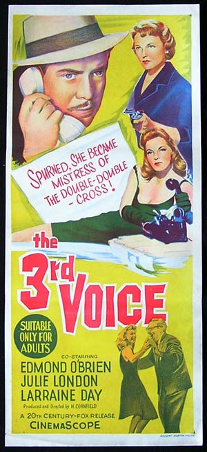 THE 3RD VOICE ’60-Edmond O’Brien-JULIE LONDON poster