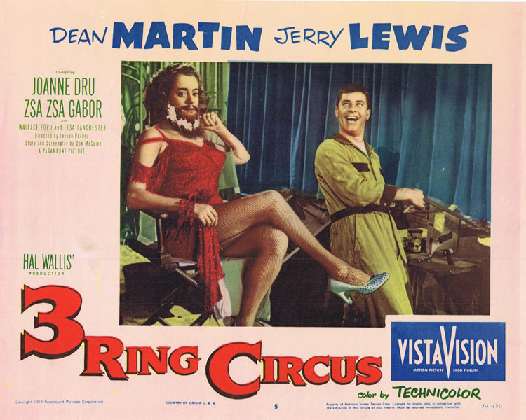 3 RING CIRCUS Lobby Card 5 Jerry Lewis