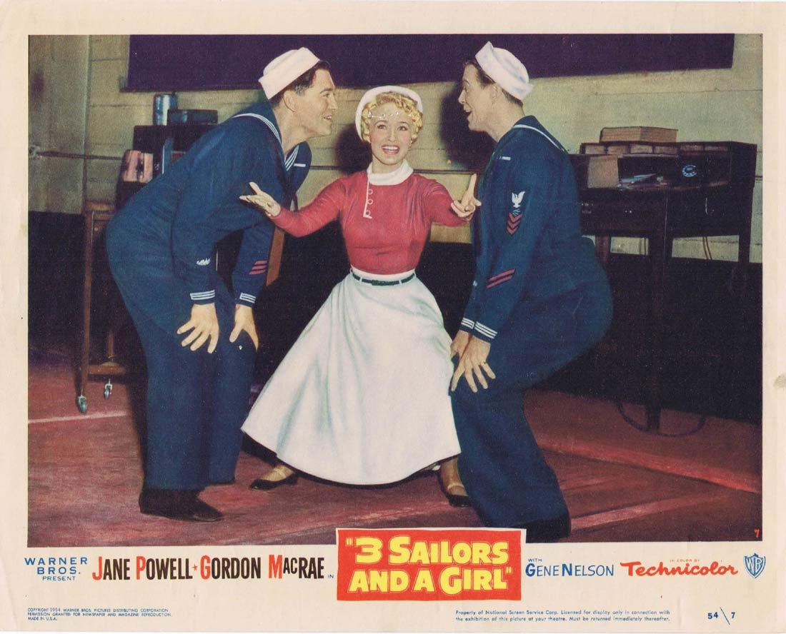 3 SAILORS AND A GIRL Vintage Lobby Card 7 Jane Powell Gordon MacRae Gene Nelson