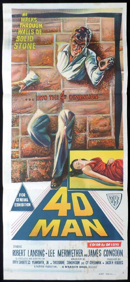 4D MAN Original daybill Movie poster Robert Lansing Sci FI