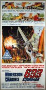633 SQUADRON Original 3 Sheet Movie Poster RAF Cliff Robertson