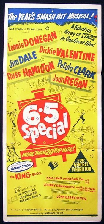 6.5 SPECIAL ’58 Lonnie Donegan PETULA CLARK Rare poster